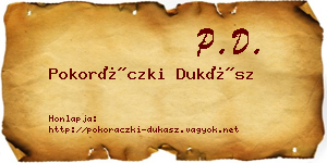 Pokoráczki Dukász névjegykártya